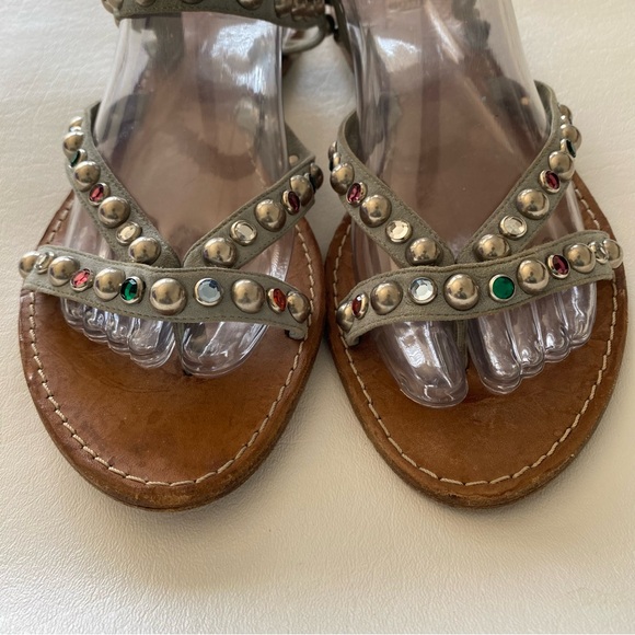 Golden Goose Women’s 41 Or 10 Studded Suede Strappy Sandal Authentic - Picture 4 of 12